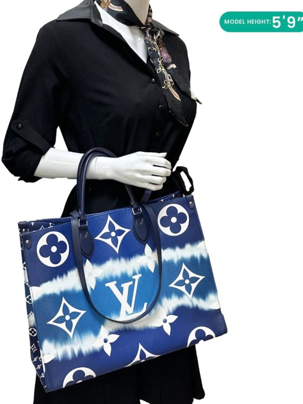 Louis Vuitton  Onthego GM Monogram Escale Canvas Shoulder Bag Blue - Picture 2 of 12